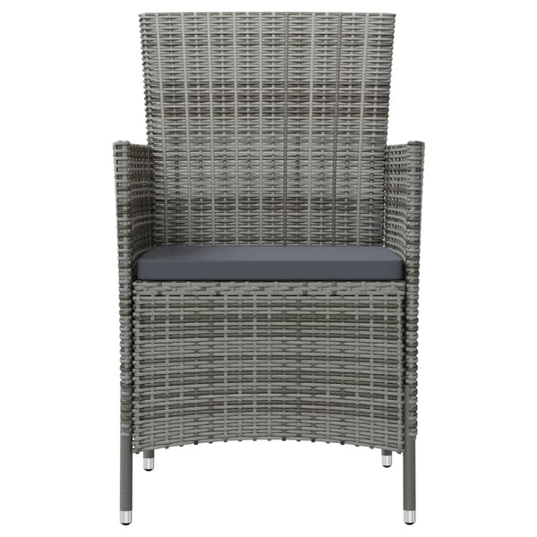 Garden Chairs With Cushions 4 Pcs Poly Rattan Grey Patio Chairs