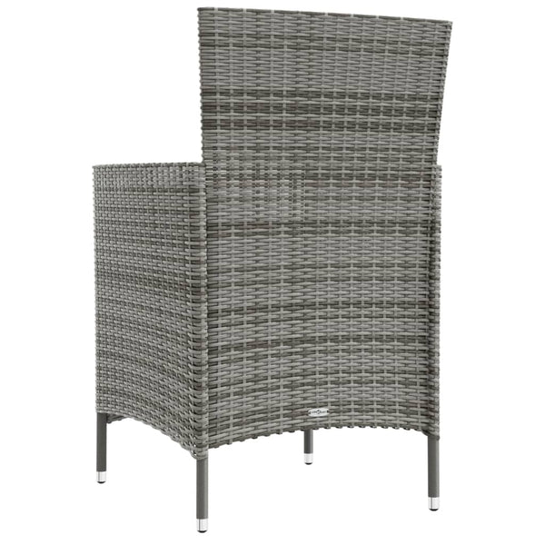 Garden Chairs With Cushions 4 Pcs Poly Rattan Grey Patio Chairs