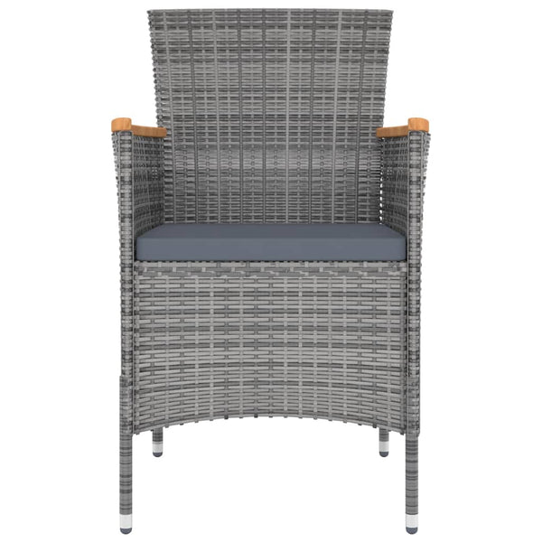 Garden 4 Pcs Poly Rattan Grey Dining Chairs