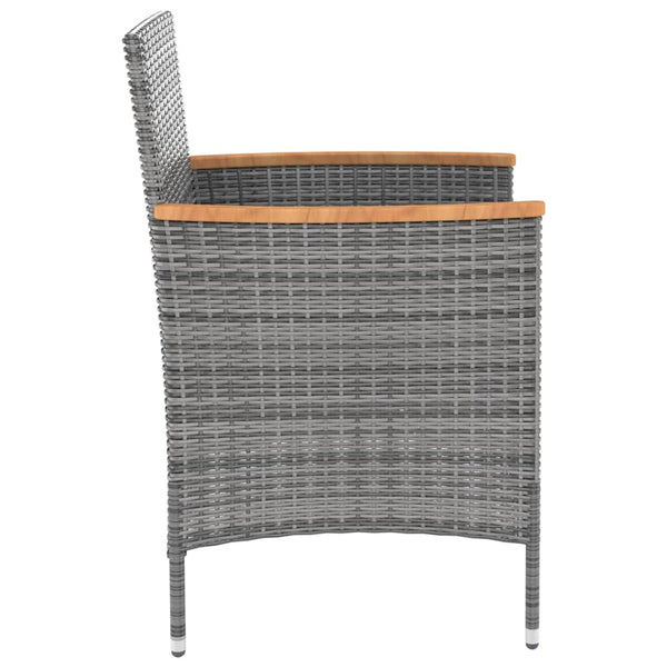 Garden 4 Pcs Poly Rattan Grey Dining Chairs
