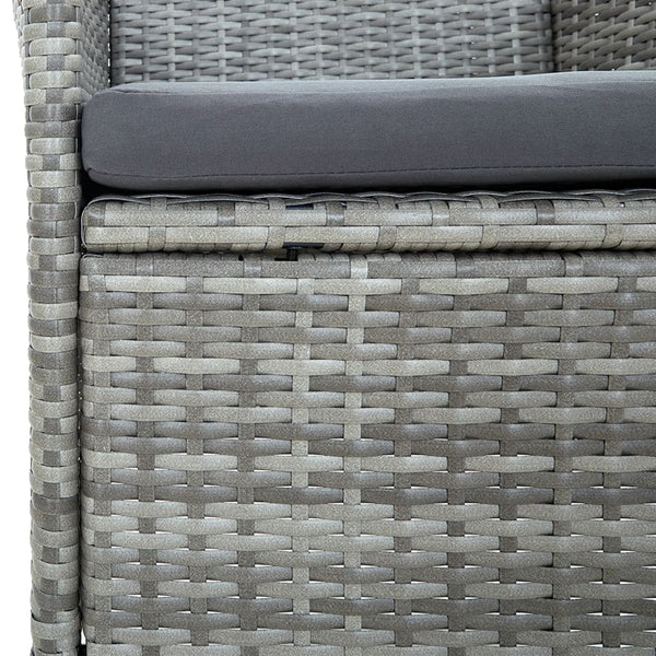 Vidaxl Garden 4 Pcs Poly Rattan Grey Dining Chairs