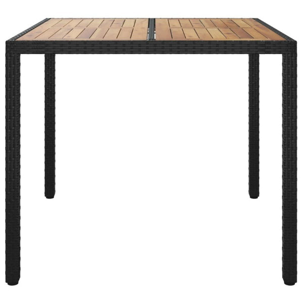 Patio & Garden Tables Garden Table 90X90x75 Cm Poly Rattan And Acacia Wood Black