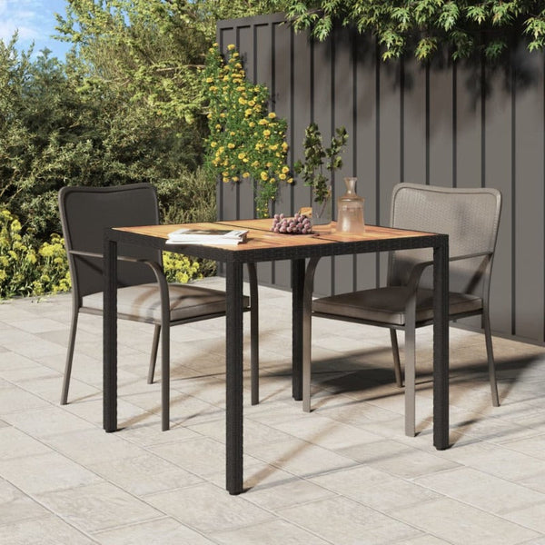 Patio & Garden Tables Garden Table 90X90x75 Cm Poly Rattan And Acacia Wood Black