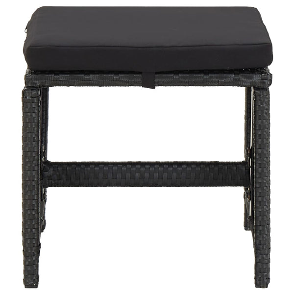 Garden Stools 4 Pcs With Cushions Poly Rattan Black Benches Bar Stools