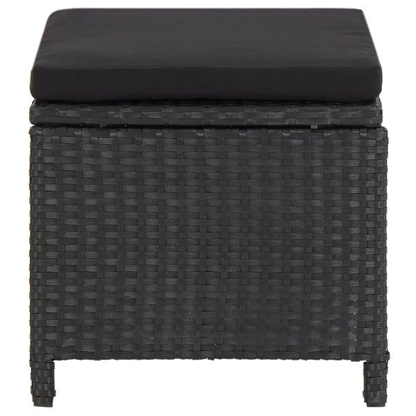 Garden Stools 4 Pcs With Cushions Poly Rattan Black Benches Bar Stools