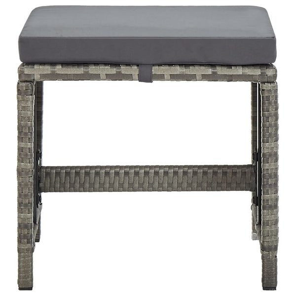 Garden Stools 4 Pcs With Cushions Poly Rattan Grey Benches Bar Stools