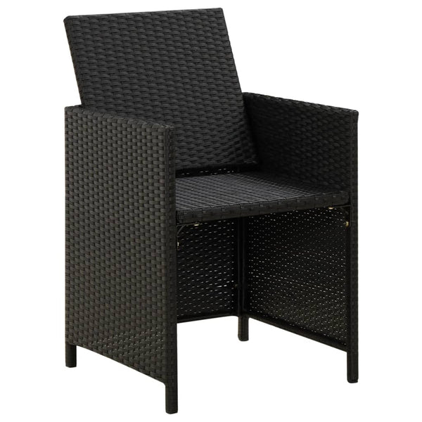 4 Piece Garden Chair And Stool Set Poly Rattan Black Patio Chairs