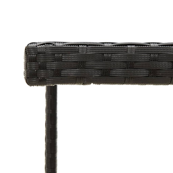 Garden Table Black 109X107x74 Cm Poly Rattan And Glass Patio & Garden Tables