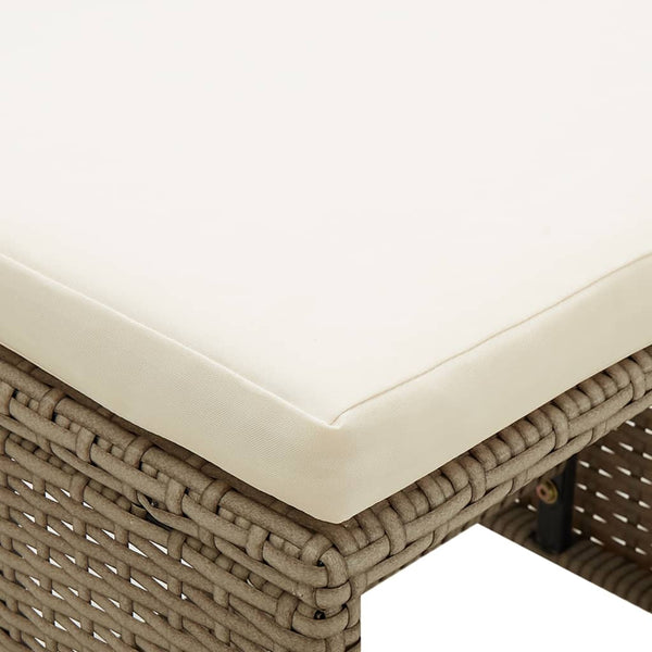 Vidaxl Garden Stools 4 Pcs With Cushions Poly Rattan Beige Benches Bar Stools