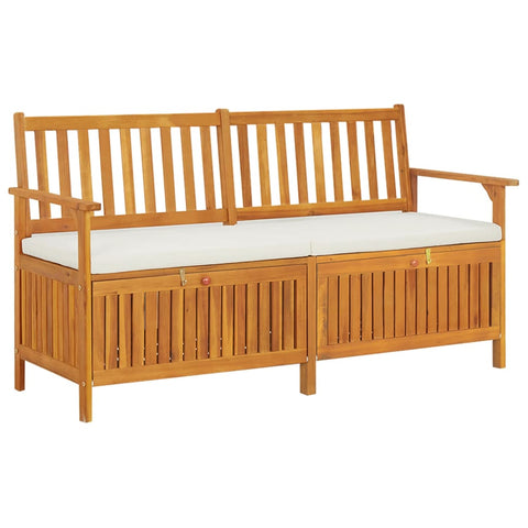 Storage Bench With Cushion 148 Cm Solid Wood Acacia Benches