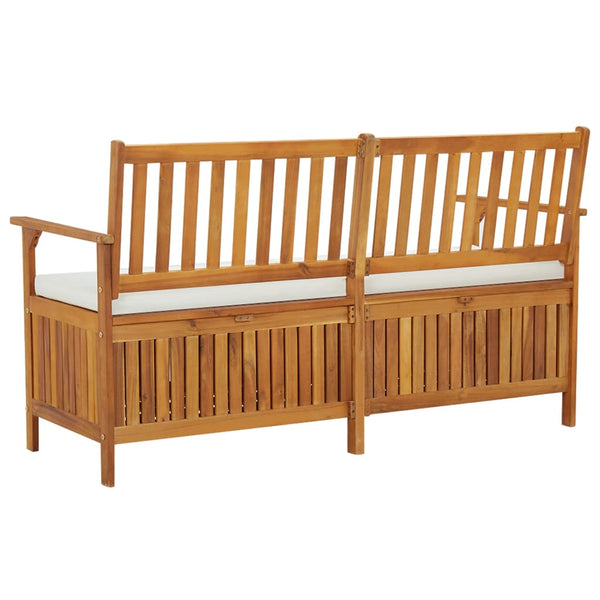 Storage Bench With Cushion 148 Cm Solid Wood Acacia Benches