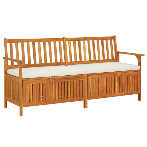Storage Bench With Cushion 170 Cm Solid Wood Acacia Patio Benches