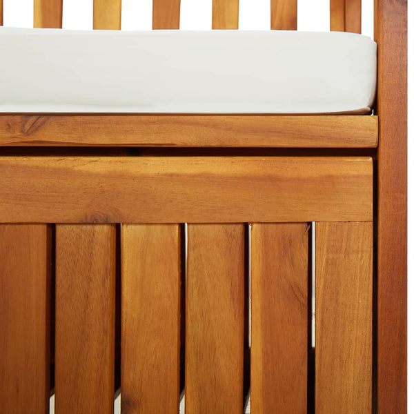 Storage Bench With Cushion 170 Cm Solid Wood Acacia Patio Benches