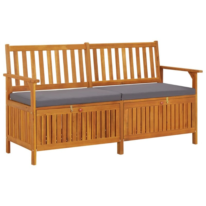 Benches Storage Bench With Cushion 148 Cm Solid Wood Acacia
