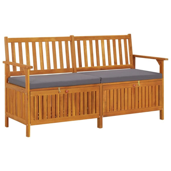 Benches Storage Bench With Cushion 148 Cm Solid Wood Acacia