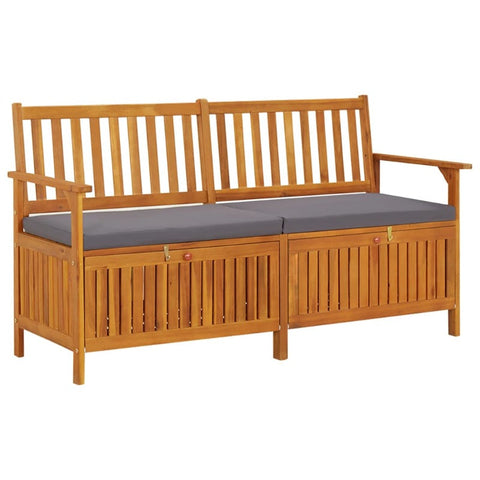 Storage Bench With Cushion 148 Cm Solid Wood Acacia Benches