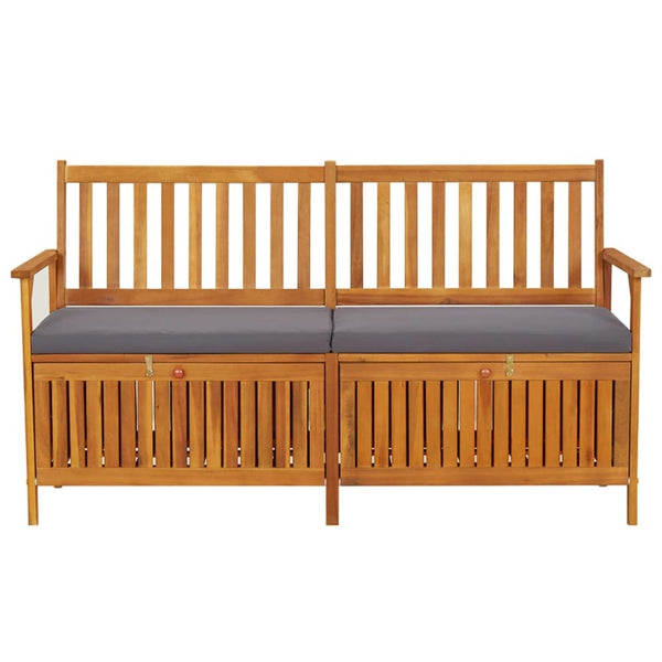 Benches Storage Bench With Cushion 148 Cm Solid Wood Acacia