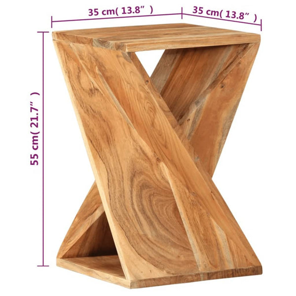 Side Table 35X35x55 Cm Solid Wood Acacia Side Tables