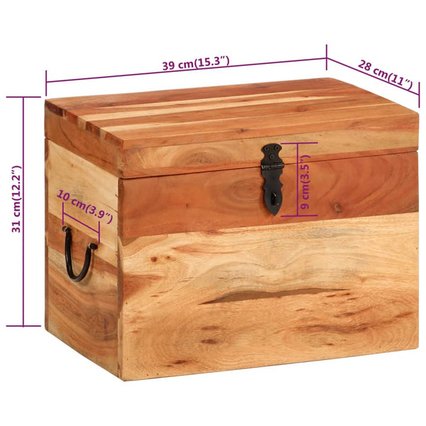 Storage Box 39X28x31 Cm Solid Wood Acacia Storage Boxes