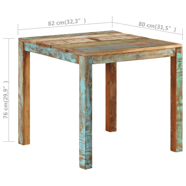 Vidaxl Dining Table 82X80x76 Cm Solid Reclaimed Wood Dining Tables