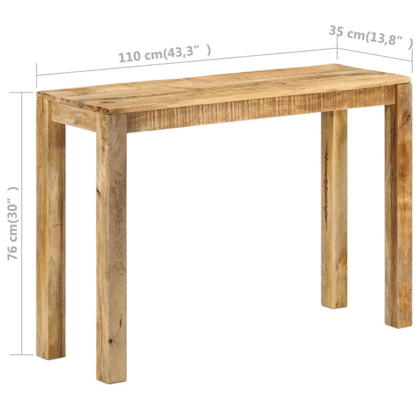 Vidaxl Console Table 110X35x76 Cm Rough Mango Wood Hall Tables