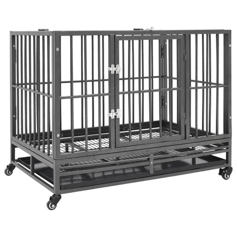 Dog Cage With Wheels Steel 92X62x76 Cm Dog Cages