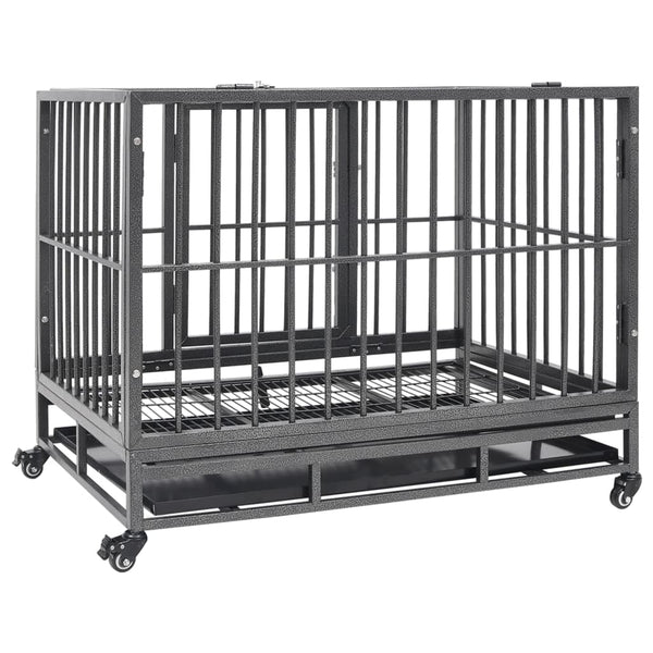 Dog Cage With Wheels Steel 92X62x76 Cm Dog Cages