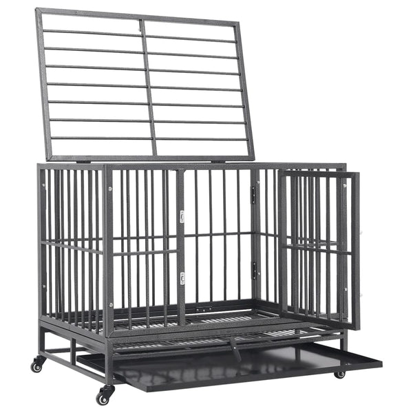 Dog Cages Dog Cage With Wheels Steel 92X62x76 Cm