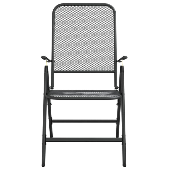 Folding Garden Chairs 2 Pcs Expanded Metal Mesh Anthracite Patio Chairs