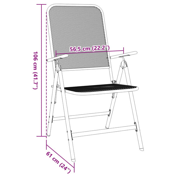 Folding Garden Chairs 2 Pcs Expanded Metal Mesh Anthracite Patio Chairs