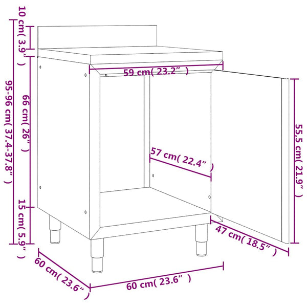 Vidaxl Commercial Kitchen Cabinets 2 Pcs Stainless Steel Cabinets & Cupboards
