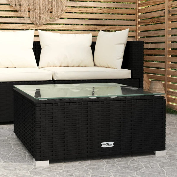 Coffee Tables Garden Coffee Table 60X60x30 Cm Poly Rattan And Glass