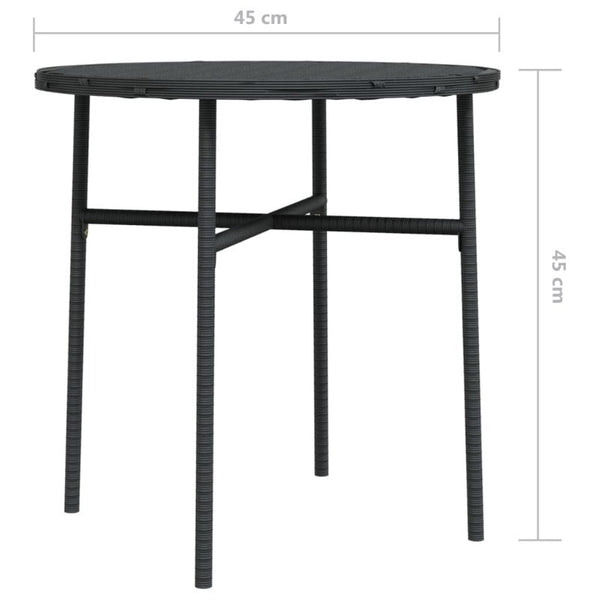 Tables Tea Table Black 45 Cm Poly Rattan