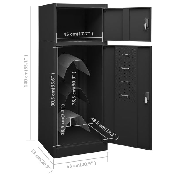 Saddle Cabinet Anthracite 53X53x140 Cm Steel Cabinets & Cupboards