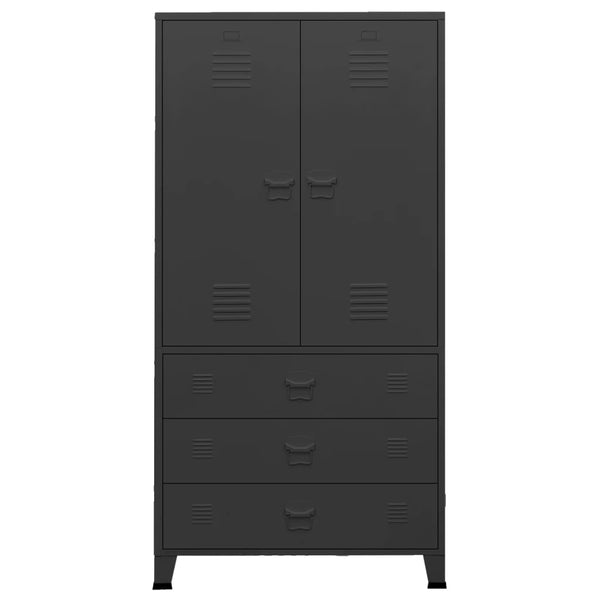 Wardrobes Industrial Wardrobe Black 90X50x180 Cm Metal