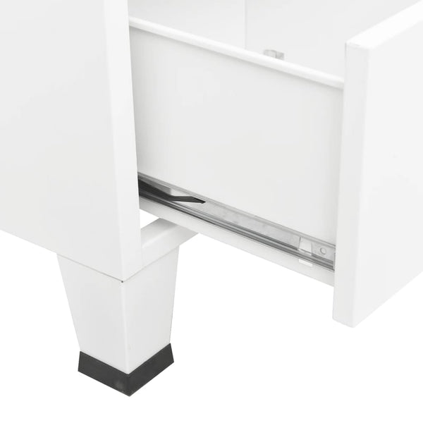 Vidaxl Industrial Wardrobe White 90X50x180 Cm Metal Wardrobes