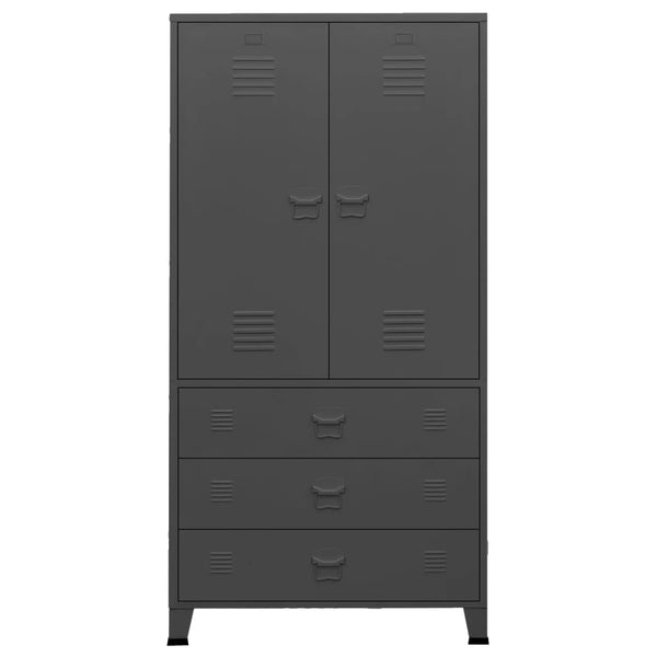 Vidaxl Industrial Wardrobe Anthracite 90X50x180 Cm Metal Cabinets & Cupboards