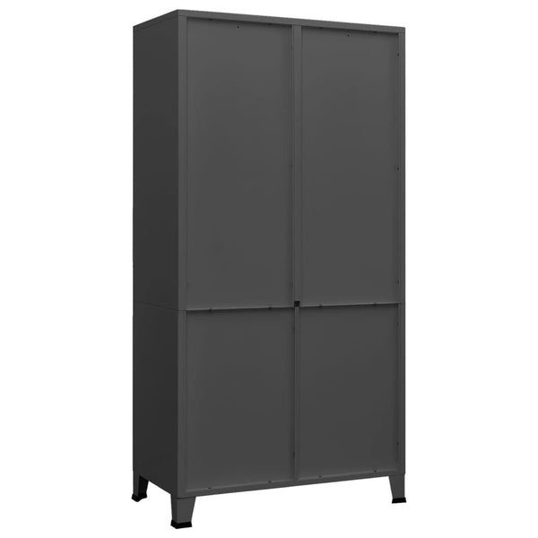 Vidaxl Industrial Wardrobe Anthracite 90X50x180 Cm Metal Cabinets & Cupboards