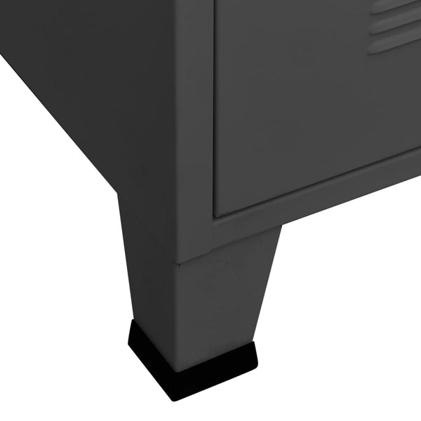 Vidaxl Industrial Wardrobe Anthracite 90X50x180 Cm Metal Cabinets & Cupboards