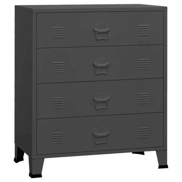 Industrial Drawer Cabinet Anthracite 78X40x93 Cm Metal Cabinets & Cupboards