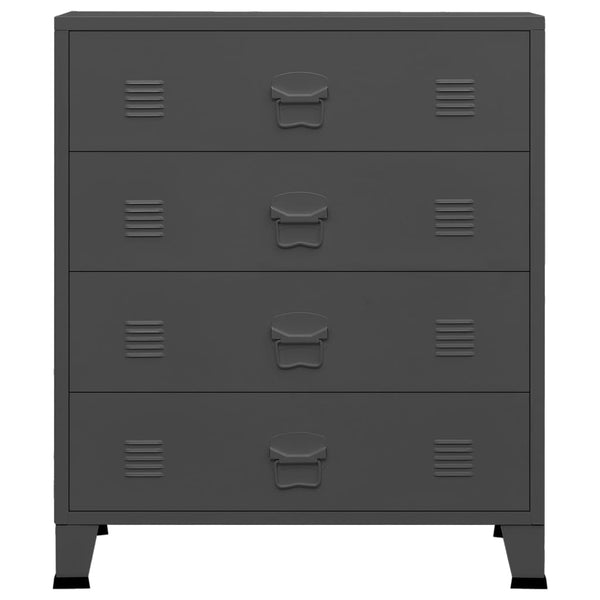 Industrial Drawer Cabinet Anthracite 78X40x93 Cm Metal Cabinets & Cupboards
