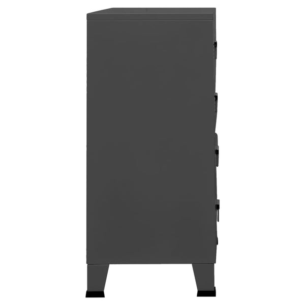 Industrial Drawer Cabinet Anthracite 78X40x93 Cm Metal Cabinets & Cupboards