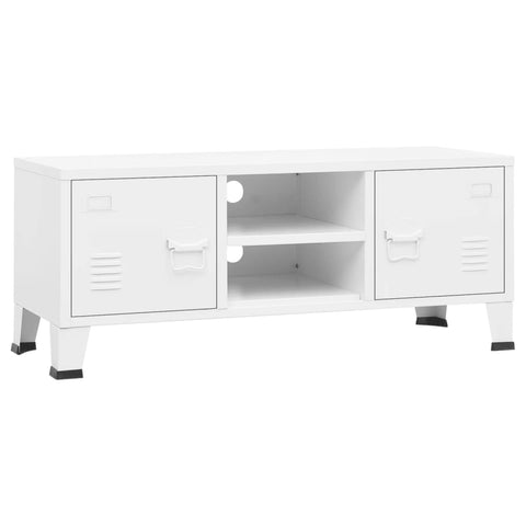 Tv Cabinet White 105X35x42 Cm Metal Tv Stands & Entertainment Units