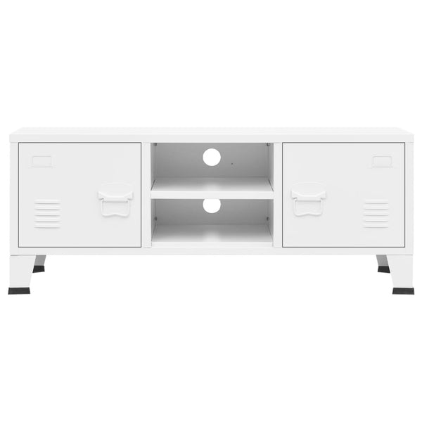 Tv Cabinet White 105X35x42 Cm Metal Tv Stands & Entertainment Units