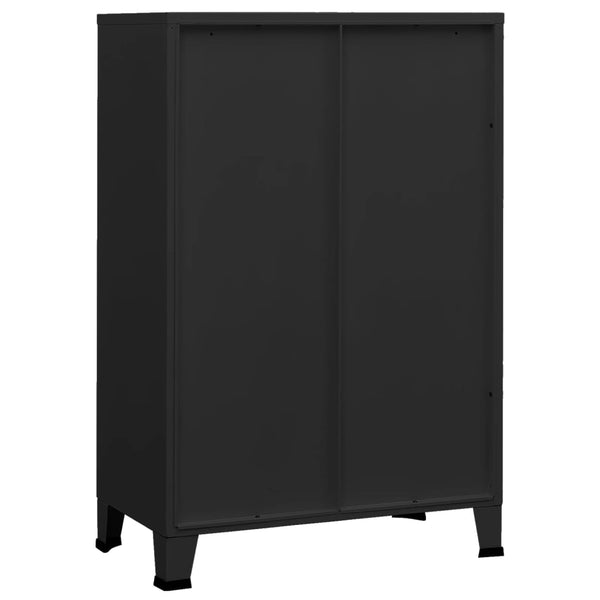 Vidaxl Industrial Storage Chest Black 75X40x115 Cm Metal Cabinets & Cupboards