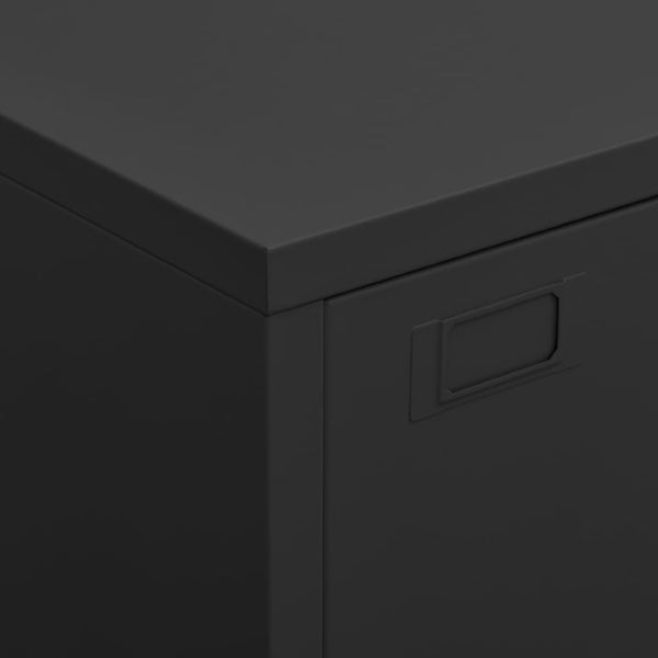 Vidaxl Industrial Storage Chest Black 75X40x115 Cm Metal Cabinets & Cupboards