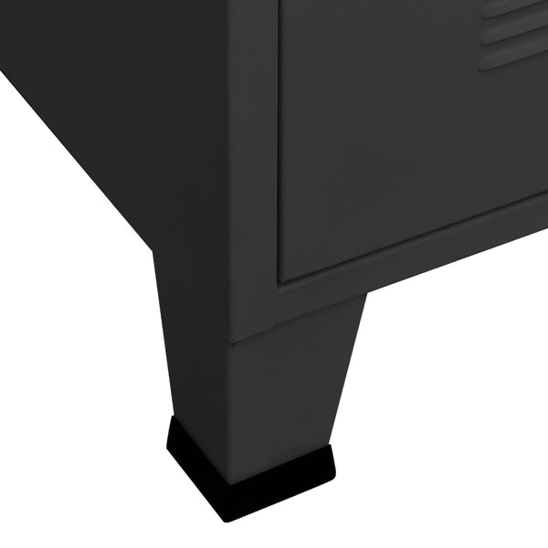 Vidaxl Industrial Storage Chest Black 75X40x115 Cm Metal Cabinets & Cupboards