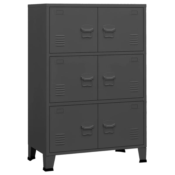 Vidaxl Industrial Storage Chest Anthracite 75X40x115 Cm Metal Storage Boxes