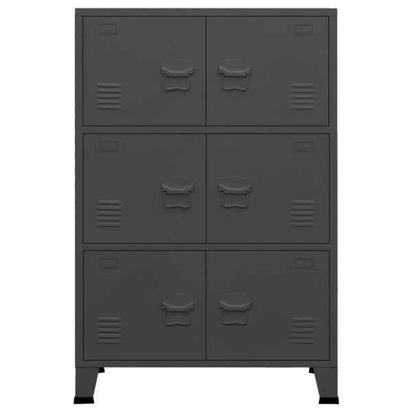 Vidaxl Industrial Storage Chest Anthracite 75X40x115 Cm Metal Storage Boxes