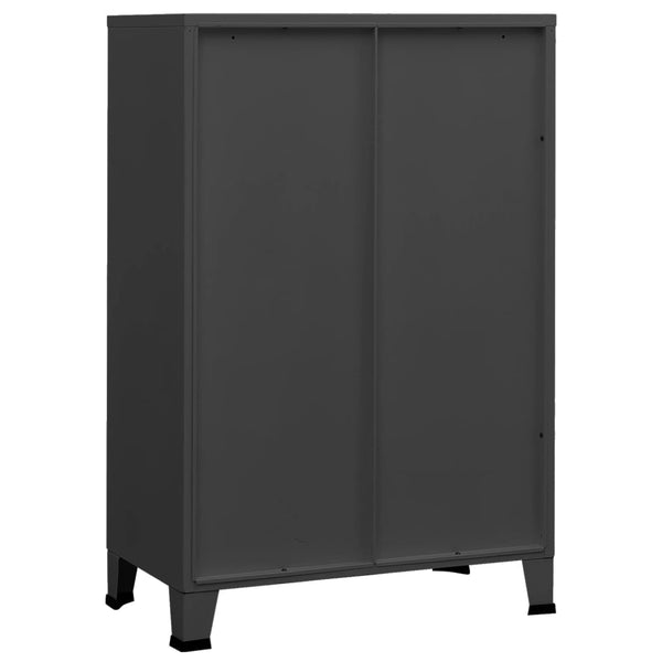 Vidaxl Industrial Storage Chest Anthracite 75X40x115 Cm Metal Storage Boxes